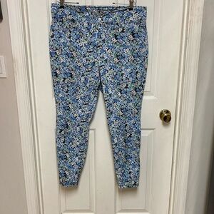 Floral print plus size jeans